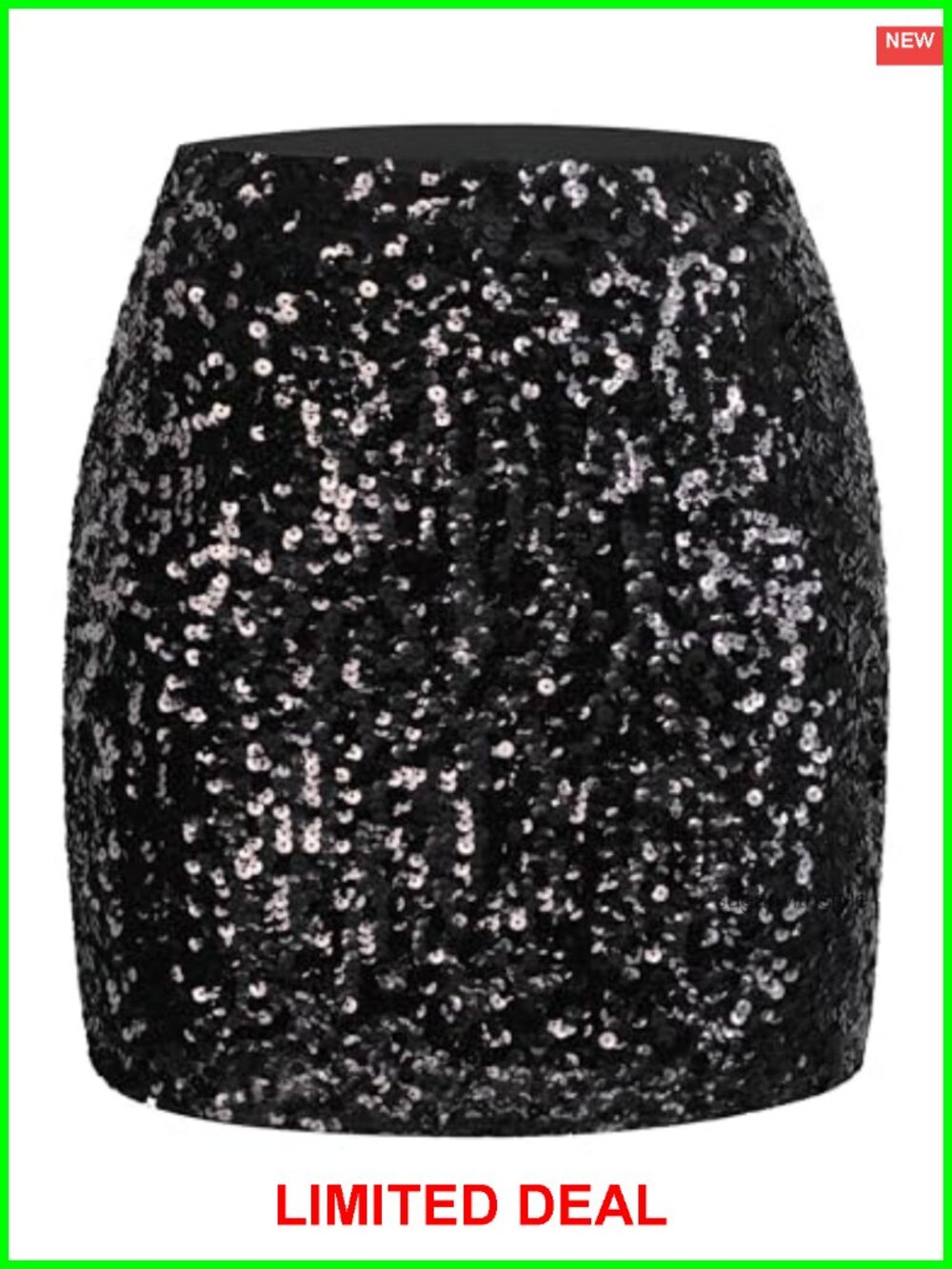 Sequin Bodycon Mini Skirt Stretchy High Waist Club Party